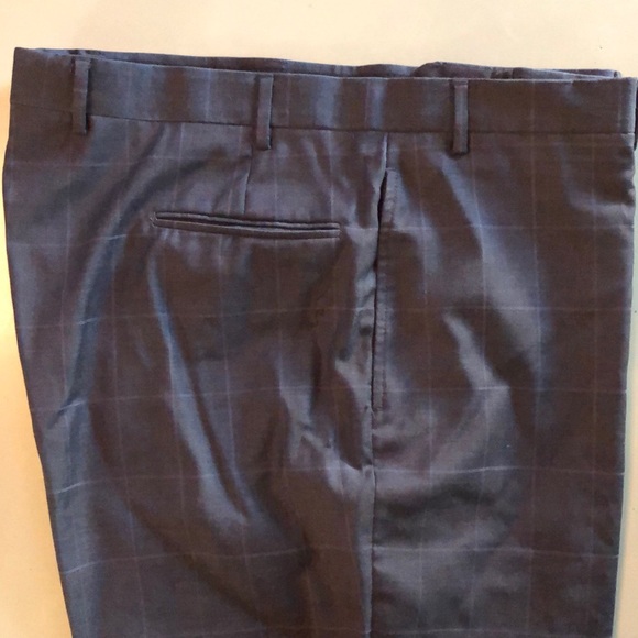 Men’s Jos. A. Bank charcoal w/blue windowpane tropical wool dress slacks. - Picture 4 of 4